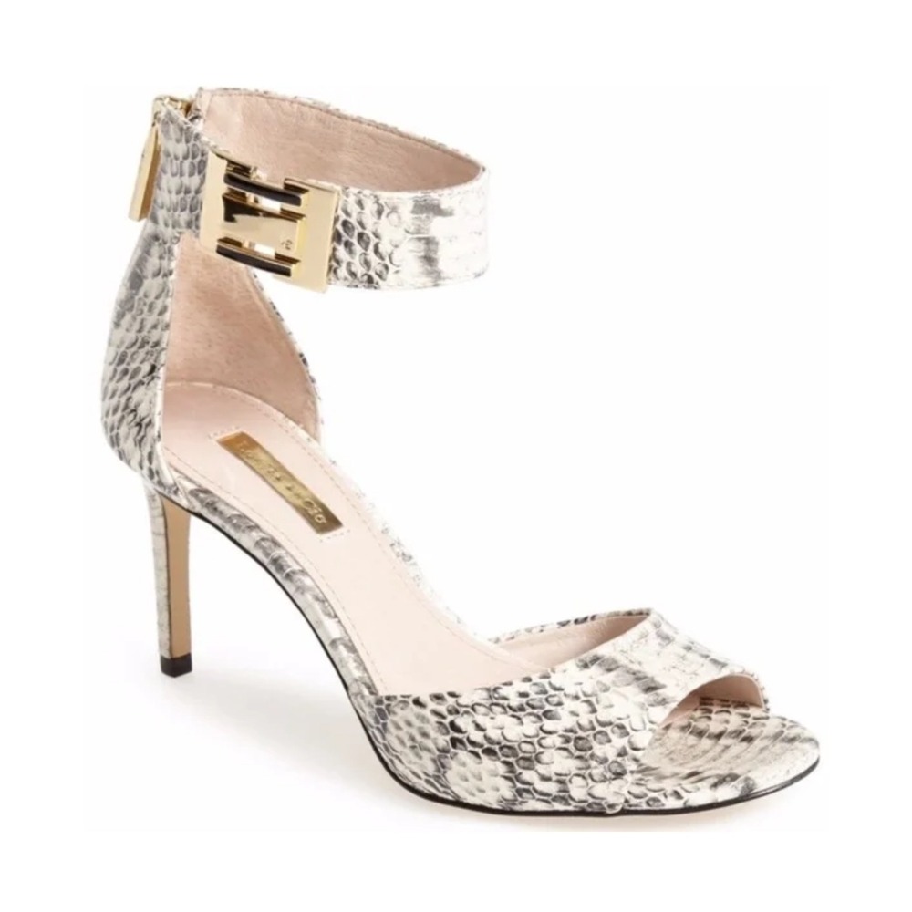 $150 LOUISE ET CIE Gordon Python Snakeskin Leather‎ Stiletto Heels SIZE 10M EUC